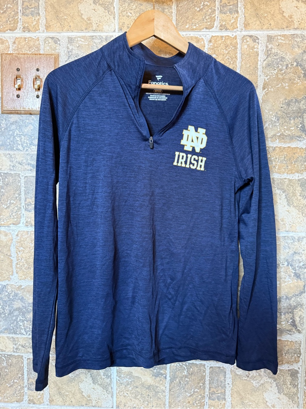 Fanatics Notre Dame Fighting Irish Navy Quarter Zip Pullover Small
